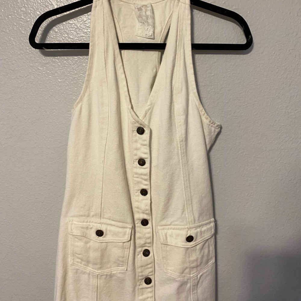 white denim button up dress